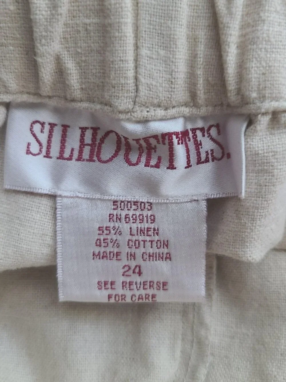 Silhouettes Womens Plus Shorts Pull On Elastic Waist Linen Blend Size 24